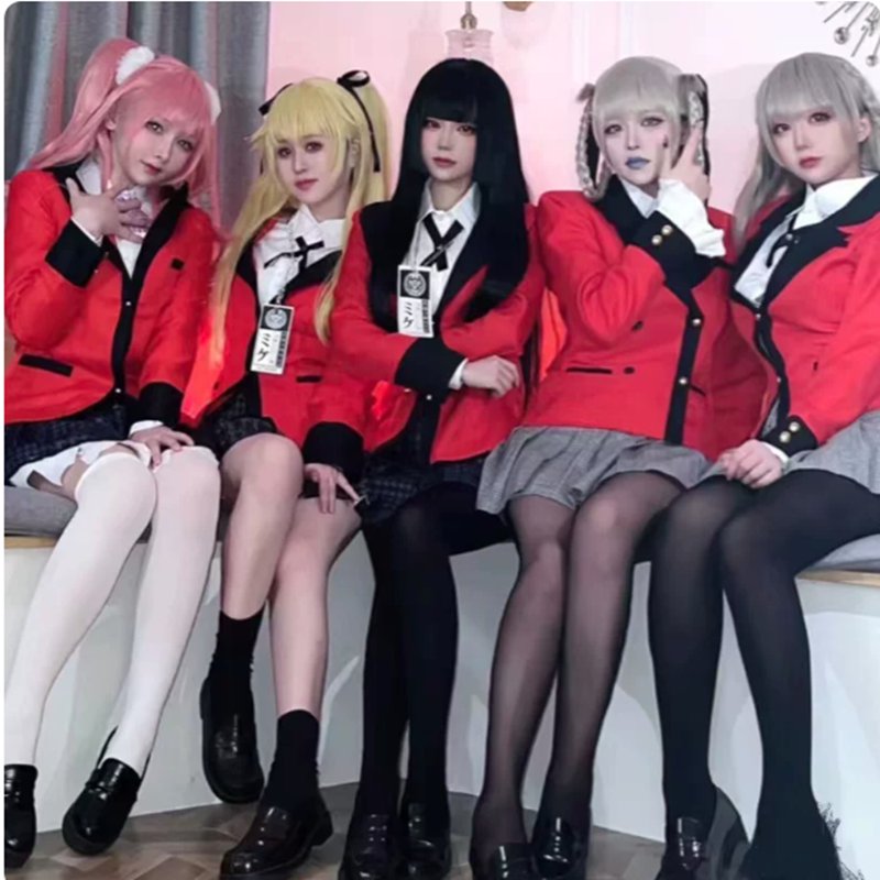 Anime Cosplay Kakegurui - Cosplay Costume Girl Pleated Skirt Uniform
