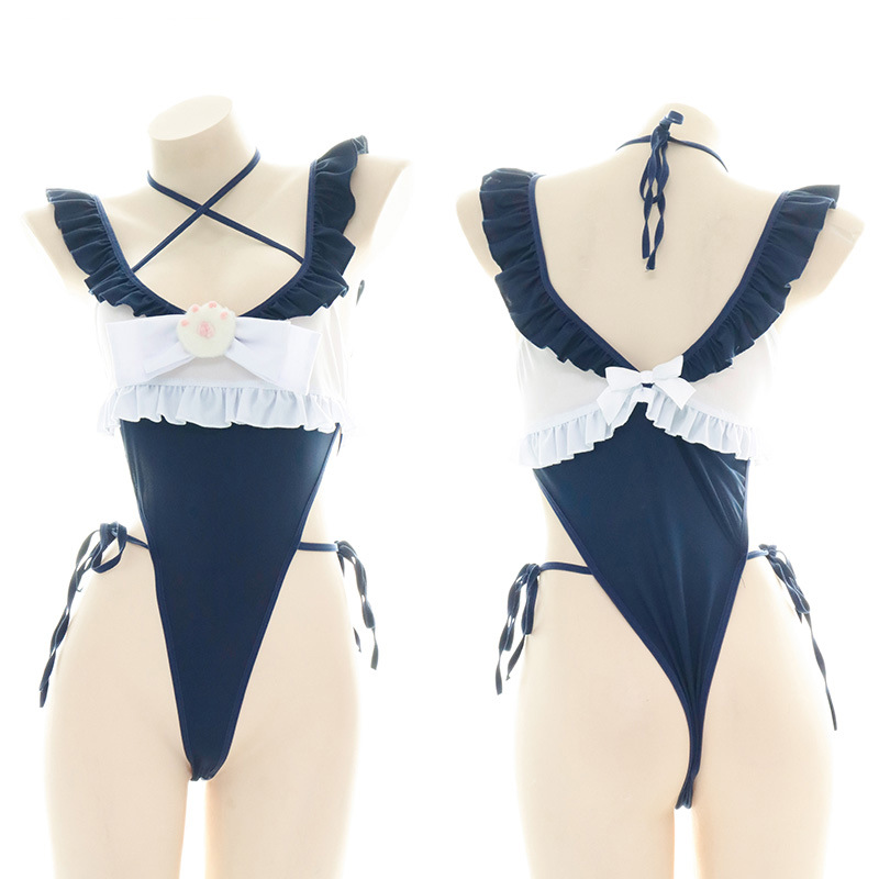 Anime Cosplay Cat - Cute Ruffled Edge One Piece Swimsuit