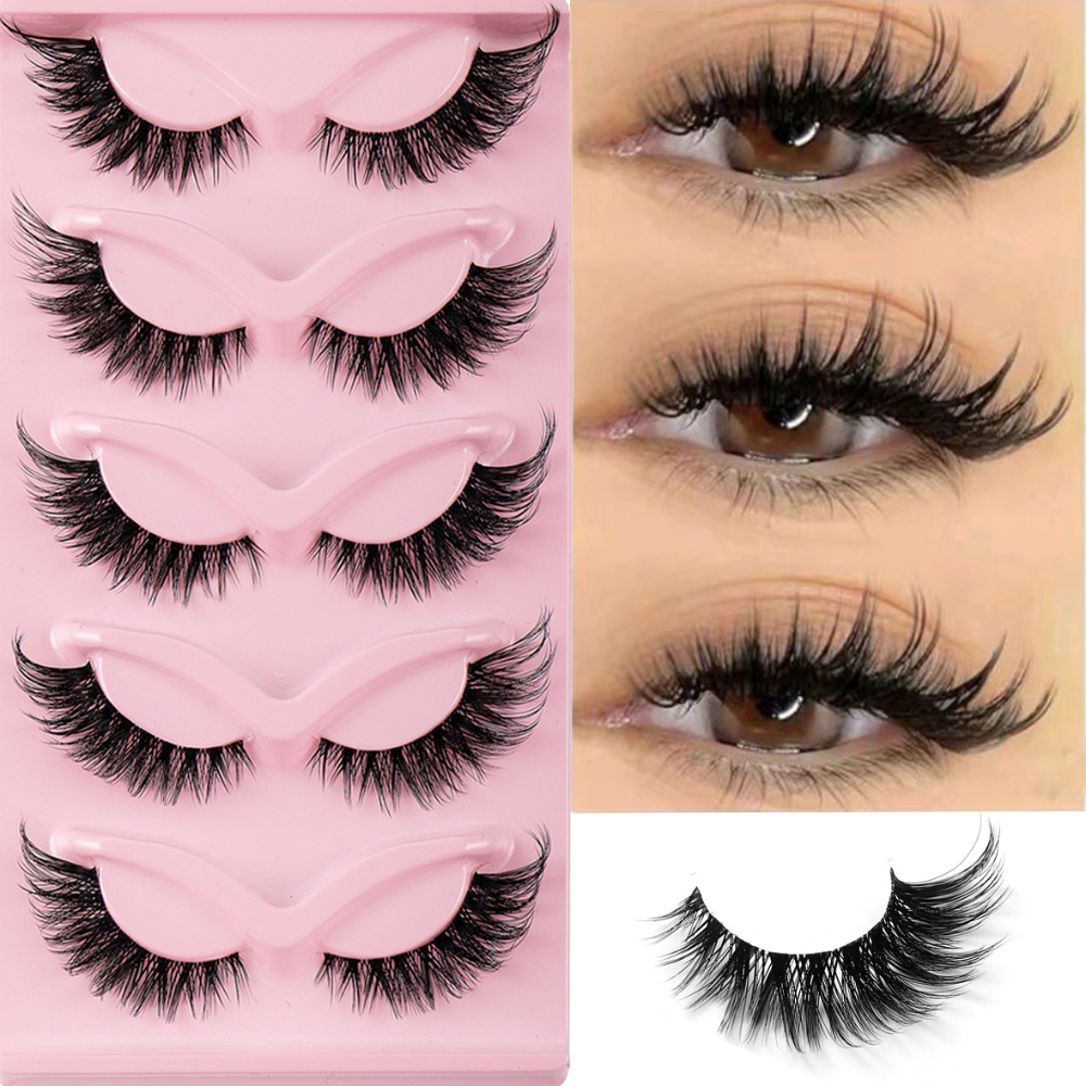 Anime Cosplay Lashes - 5 Pairs Cat Eye Lashes Faux
