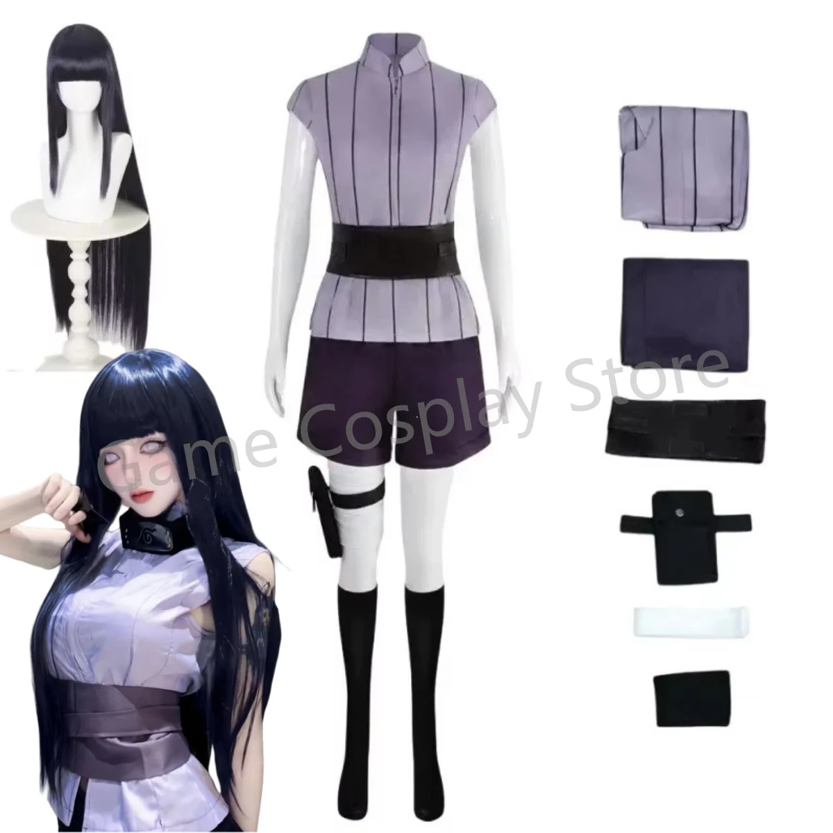 Anime Cosplay Kakegurui - Hyuga Hinata Cosplay Costume Wig Women