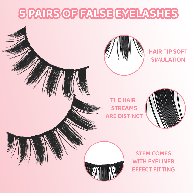 DINGSEN 5 Pairs Manga Lashes E - Anime Cosplay Lashes recensione e prezzo