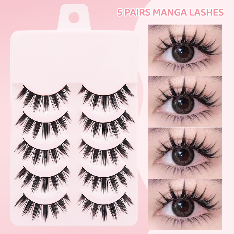 DINGSEN 5 Pairs Manga Lashes E - Anime Cosplay Lashes recensione e prezzo
