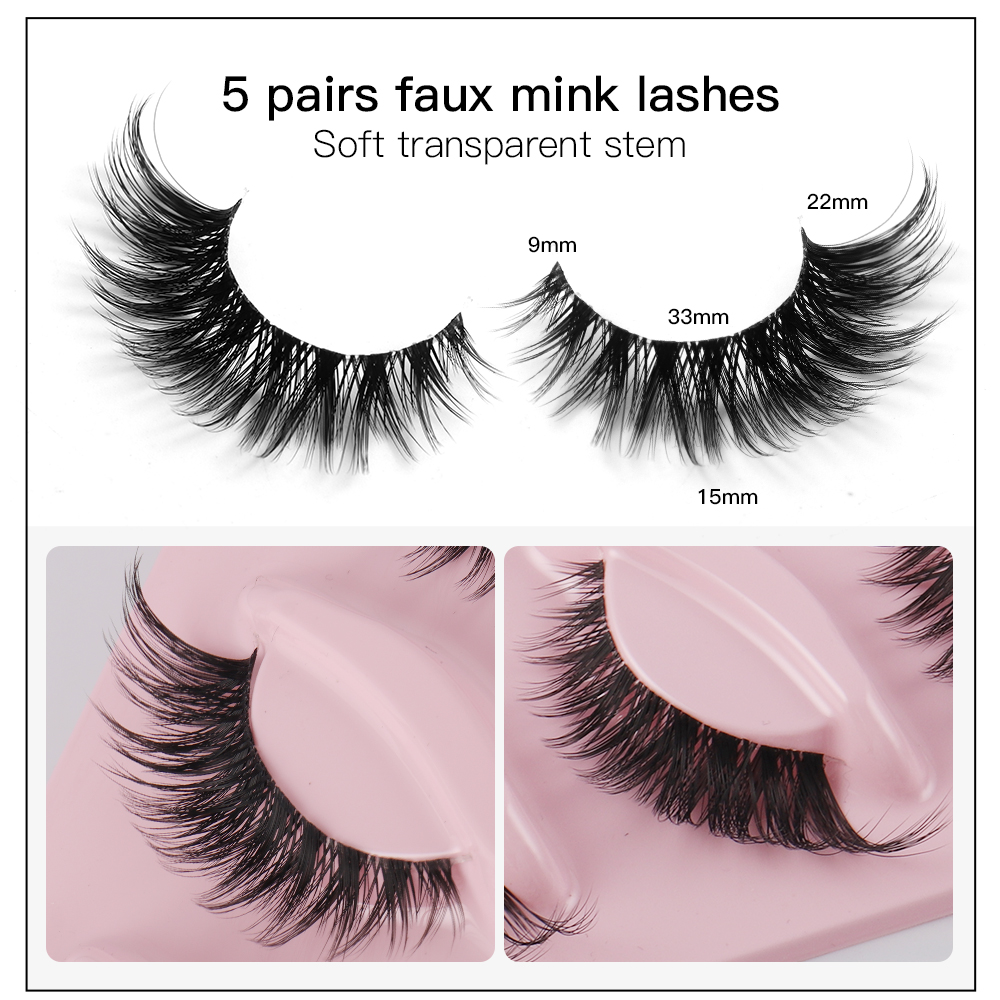 5 Pairs Cat Eye Lashes Faux Mi - Anime Cosplay Lashes recensione e prezzo