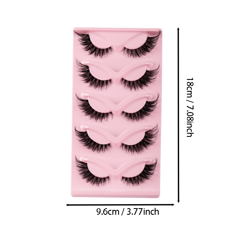 5 Pairs Cat Eye Lashes Faux Mi - Anime Cosplay Lashes recensione e prezzo
